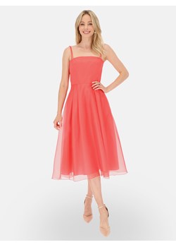 Koktajlowa sukienka koralowa z gorsetem L'AF Rokko ze sklepu Eye For Fashion w kategorii Sukienki - zdjęcie 184687547