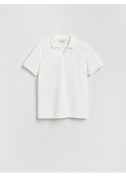 Reserved - Polo z merceryzowaną bawełną - biały ze sklepu Reserved w kategorii T-shirty męskie - zdjęcie 184687975