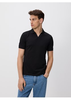Reserved - Polo z merceryzowaną bawełną - czarny ze sklepu Reserved w kategorii T-shirty męskie - zdjęcie 184687977