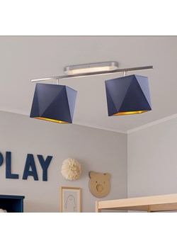 Granatowy plafon sufitowy do salonu AKRON GOLD z regulacją kąta padania światła ze sklepu Lysne w kategorii Lampy sufitowe - zdjęcie 184688109