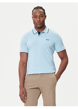 BOSS Polo Paul 50506193 Błękitny Slim Fit ze sklepu MODIVO w kategorii T-shirty męskie - zdjęcie 184688538