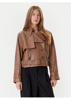 BOSS Kurtka skórzana Satela 50541289 Brązowy Regular Fit ze sklepu MODIVO w kategorii Kurtki damskie - zdjęcie 184688557
