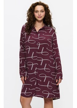 Triumph koszula nocna damska rozpinana Boyfriend Fit 10221525-M005, Kolor bordowy-wzór, Rozmiar 36, Triumph ze sklepu Primodo w kategorii Koszule nocne - zdjęcie 184689435