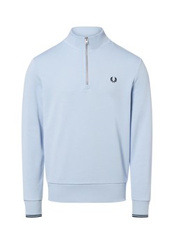 Fred Perry Męska bluza nierozpinana Mężczyźni Bawełna jasnoniebieski jednolity ze sklepu vangraaf w kategorii Bluzy męskie - zdjęcie 184691639