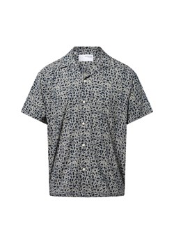 Selected Męska koszulka z krótkim rękawem - SLHRelaxair Mężczyźni Modern Fit Bawełna granatowy wzorzysty ze sklepu vangraaf w kategorii Koszule męskie - zdjęcie 184691647