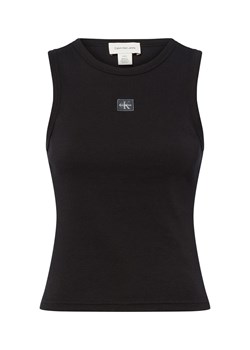 Calvin Klein Jeans Top damski Kobiety Bawełna czarny jednolity ze sklepu vangraaf w kategorii Bluzki damskie - zdjęcie 184691676