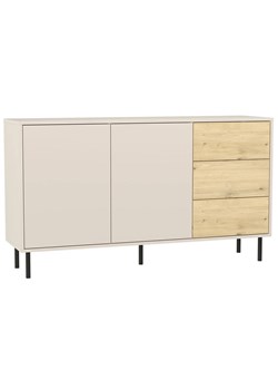 Duża komoda z szufladami 150 cm kaszmir + dąb artisan L9-P89 ze sklepu Edinos.pl w kategorii Komody - zdjęcie 184693397