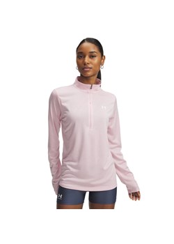Damski longsleeve treningowy Under Armour Tech 1/2 Zip- Twist - różowy ze sklepu Sportstylestory.com w kategorii Bluzki damskie - zdjęcie 184694969