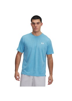 Męska koszulka treningowa Under Armour UA Tech Vent Geotessa SS - niebieska ze sklepu Sportstylestory.com w kategorii T-shirty męskie - zdjęcie 184695539