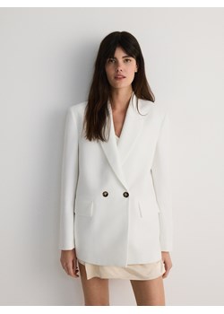 Reserved - Dwurzędowa marynarka oversize - biały ze sklepu Reserved w kategorii Marynarki damskie - zdjęcie 184696086