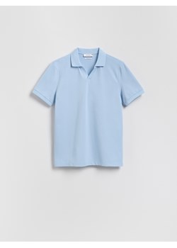 Reserved - Polo z merceryzowaną bawełną - jasnoniebieski ze sklepu Reserved w kategorii T-shirty męskie - zdjęcie 184696376