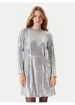 United Colors Of Benetton Sukienka koktajlowa 4RO6DV0AC Srebrny Regular Fit - id: 0000304522734 - marki United Colors Of Benetton - 184697086 United Colors Of Benetton Sukienka koktajlowa 4RO6DV0AC Srebrny Regular Fit ze sklepu MODIVO w kategorii Sukienki - zdjęcie 184697086