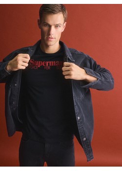 Reserved - Bawełniany t-shirt regular fit SUPERMAN™ - czarny ze sklepu Reserved w kategorii T-shirty męskie - zdjęcie 184697435