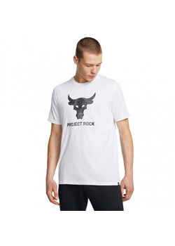 Męska koszulka treningowa Under Armour Project Rock Brahma Bull - biała ze sklepu Sportstylestory.com w kategorii T-shirty męskie - zdjęcie 184697545