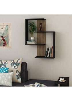 HanahHome Regał ścienny w kolorze antracytowo-brązowym - 64 x 85 x 22 cm ze sklepu Limango Polska w kategorii Regały i witryny - zdjęcie 184697968