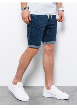 Krótkie spodenki męskie jeansowe - ciemny jeans V3 W361 ze sklepu ombre w kategorii Spodenki męskie - zdjęcie 184698017