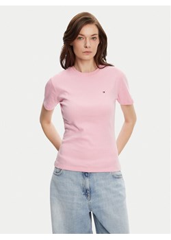 Tommy Hilfiger T-Shirt New Cody WW0WW40587 Różowy Slim Fit ze sklepu MODIVO w kategorii Bluzki damskie - zdjęcie 184698906