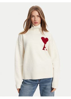 AMI PARIS Golf BFUKS406.018 Écru Relaxed Fit ze sklepu MODIVO w kategorii Swetry damskie - zdjęcie 184698955