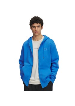 Męska bluza dresowa rozpinana z kapturem Under Armour UA Essential Fleece Fz Hood - niebieska ze sklepu Sportstylestory.com w kategorii Bluzy męskie - zdjęcie 184700398