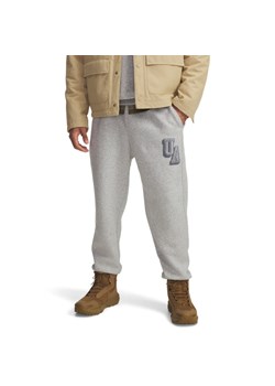 Męskie spodnie dresowe joggery Under Armour UA Icon Flc Graphic - szare ze sklepu Sportstylestory.com w kategorii Spodnie męskie - zdjęcie 184700437