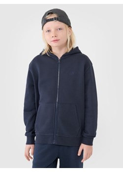 Chłopięca bluza dresowa rozpinana z kapturem 4F 4FJWMM00TSWSM1859 - granatowa ze sklepu Sportstylestory.com w kategorii Bluzy chłopięce - zdjęcie 184700489