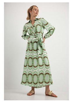 Josephine &amp; Co Sukienka koszulowa "Dahlia" w kolorze zielono-jasnobrązowo-kremowym ze sklepu Limango Polska w kategorii Sukienki - zdjęcie 184709557