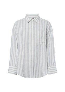 Tommy Hilfiger Damska lniana bluzka koszulowa Kobiety len jasnoniebieski w paski ze sklepu vangraaf w kategorii Koszule damskie - zdjęcie 184710067