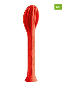 koziol 2-częściowy zestaw sztućców &quot;Klikk Pocket&quot; w kolorze czerwonym - dł. 17 cm ze sklepu Limango Polska w kategorii Sztućce - zdjęcie 184713025