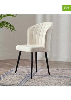 HanahHome Krzesła (2 szt.) &quot;Rubi&quot; w kolorze kremowym - 52 x 85 x 42 cm ze sklepu Limango Polska w kategorii Krzesła biurowe - zdjęcie 184713219