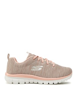 Sneakersy Skechers Twisted Fortune 12614/NTCL Beżowy ze sklepu eobuwie.pl w kategorii Buty sportowe damskie - zdjęcie 184714039