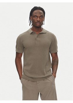Lindbergh Polo 30-804126 Beżowy Relaxed Fit ze sklepu MODIVO w kategorii T-shirty męskie - zdjęcie 184714485