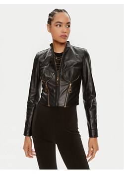 Elisabetta Franchi Kurtka skórzana GD-43Z-46E2 Czarny Regular Fit ze sklepu MODIVO w kategorii Kurtki damskie - zdjęcie 184714496