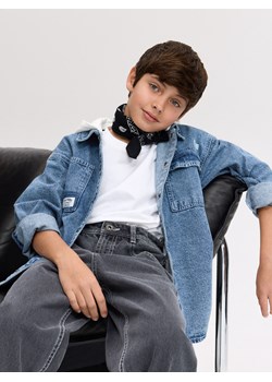 Reserved - Jeansowa koszula z kapturem - niebieski ze sklepu Reserved w kategorii Koszule chłopięce - zdjęcie 184715905