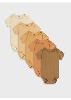 Sinsay - Body z kopertowym dekoltem 5 pack - kremowy ze sklepu Sinsay w kategorii Body niemowlęce - zdjęcie 184720265