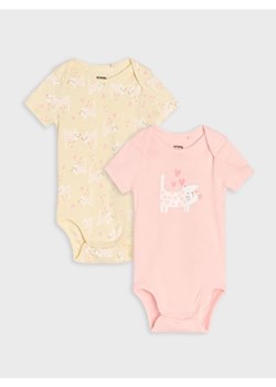 Sinsay - Body z prążkowanej dzianiny 2 pack - kremowy ze sklepu Sinsay w kategorii Odzież dla niemowląt - zdjęcie 184720345