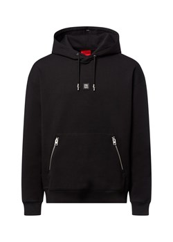 HUGO Męski sweter z kapturem - Dargenhood Mężczyźni czarny jednolity ze sklepu vangraaf w kategorii Bluzy męskie - zdjęcie 184721307