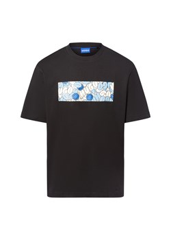 HUGO BLUE Koszulka męska - Nurix Mężczyźni Bawełna czarny nadruk ze sklepu vangraaf w kategorii T-shirty męskie - zdjęcie 184721308