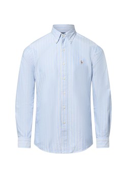 Polo Ralph Lauren Męska koszula casualowa - Custom Fit Mężczyźni Slim Fit Bawełna jasnoniebieski w paski ze sklepu vangraaf w kategorii Koszule męskie - zdjęcie 184721336