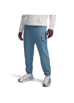 Męskie spodnie dresowe joggery Under Armour UA Icon Flc Graphic - niebieskie ze sklepu Sportstylestory.com w kategorii Spodnie męskie - zdjęcie 184721916