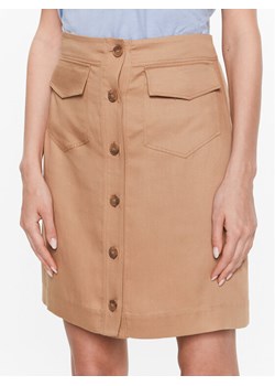 Calvin Klein Spódnica trapezowa Drapy Tencel K20K205631 Brązowy Straight Fit ze sklepu MODIVO w kategorii Spódnice - zdjęcie 184722416