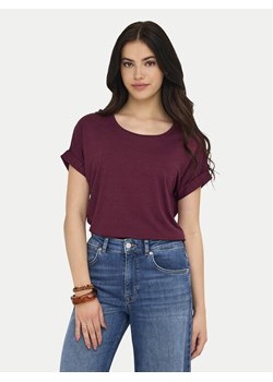 ONLY T-Shirt Moster 15106662 Bordowy Regular Fit ze sklepu MODIVO w kategorii Bluzki damskie - zdjęcie 184722426