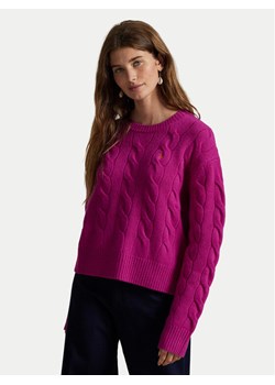 Polo Ralph Lauren Sweter 211A91216001 Różowy Straight Fit ze sklepu MODIVO w kategorii Swetry damskie - zdjęcie 184722439