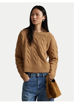 Polo Ralph Lauren Sweter 211A91216005 Beżowy Straight Fit ze sklepu MODIVO w kategorii Swetry damskie - zdjęcie 184722467