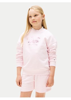 Tommy Hilfiger Bluza Script KG0KG08683 Różowy Regular Fit ze sklepu MODIVO w kategorii Bluzy dziewczęce - zdjęcie 184722487