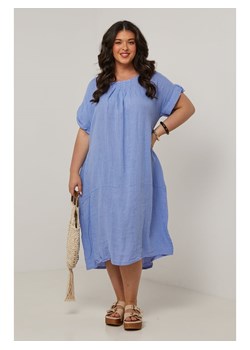 Curvy Lady Lniana sukienka w kolorze błękitnym ze sklepu Limango Polska w kategorii Sukienki - zdjęcie 184723347