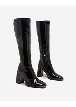Royalfashion Damskie lakierowane kozaki do kolana Laessco ze sklepu royalfashion.pl w kategorii Kozaki damskie - zdjęcie 184723715