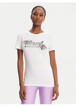 Versace Jeans Couture T-Shirt 79HAHB00 CJB01 Biały Regular Fit ze sklepu MODIVO w kategorii Bluzki damskie - zdjęcie 184725579