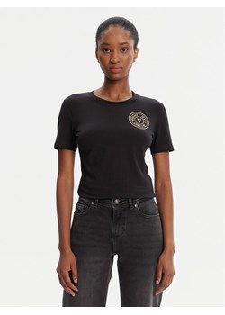 Versace Jeans Couture T-Shirt 79HAHT01 CJ03T Czarny Regular Fit ze sklepu MODIVO w kategorii Bluzki damskie - zdjęcie 184725615