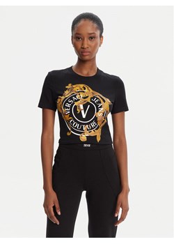 Versace Jeans Couture T-Shirt 79HAHE01 CJ02E Czarny Regular Fit ze sklepu MODIVO w kategorii Bluzki damskie - zdjęcie 184725628