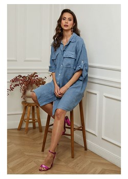 Plume Lniana sukienka &quot;Calizia&quot; w kolorze niebieskim ze sklepu Limango Polska w kategorii Sukienki - zdjęcie 184726418